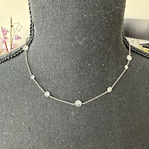 Dainty Silver Necklace with Beaded Accents